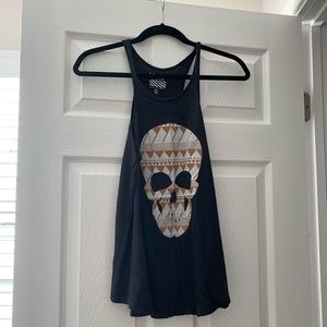 Vans Skull High Neck Grey Tank Too